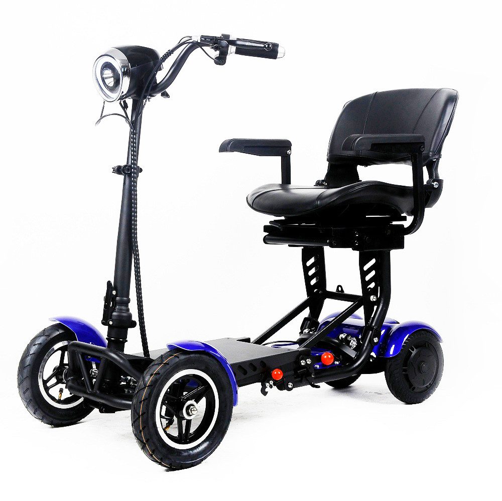ANTAR E-Scooter mit Tasche und Korb Blau  AT52317 B faltbar