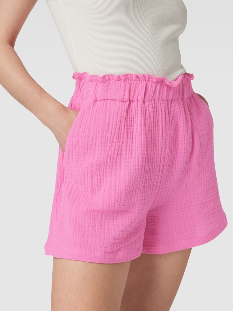 Shorts mit elastischem Bund Modell 'Carina' in pink