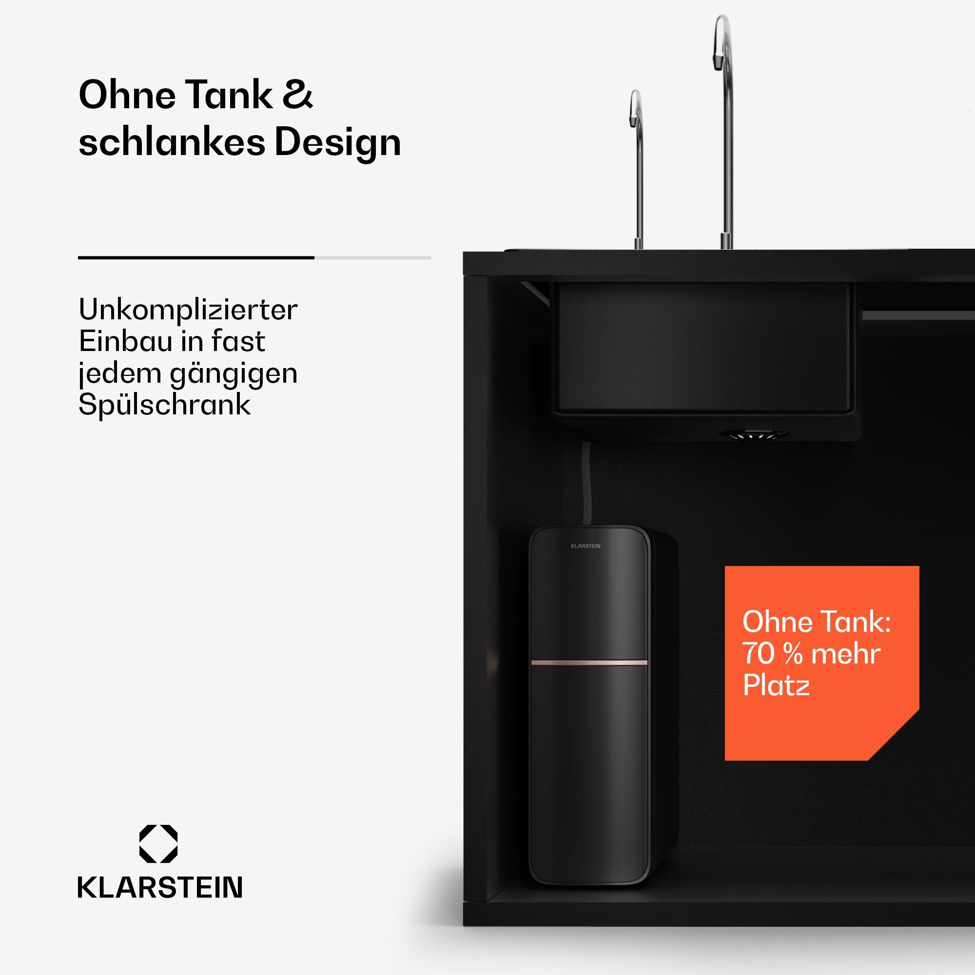 Klarstein Wasserfilter PureLine 800 Wasserfiltersystem, Zubehör für PureLine 600, RO-Filter Wasserfilter maschine Wasserhahn Home Office