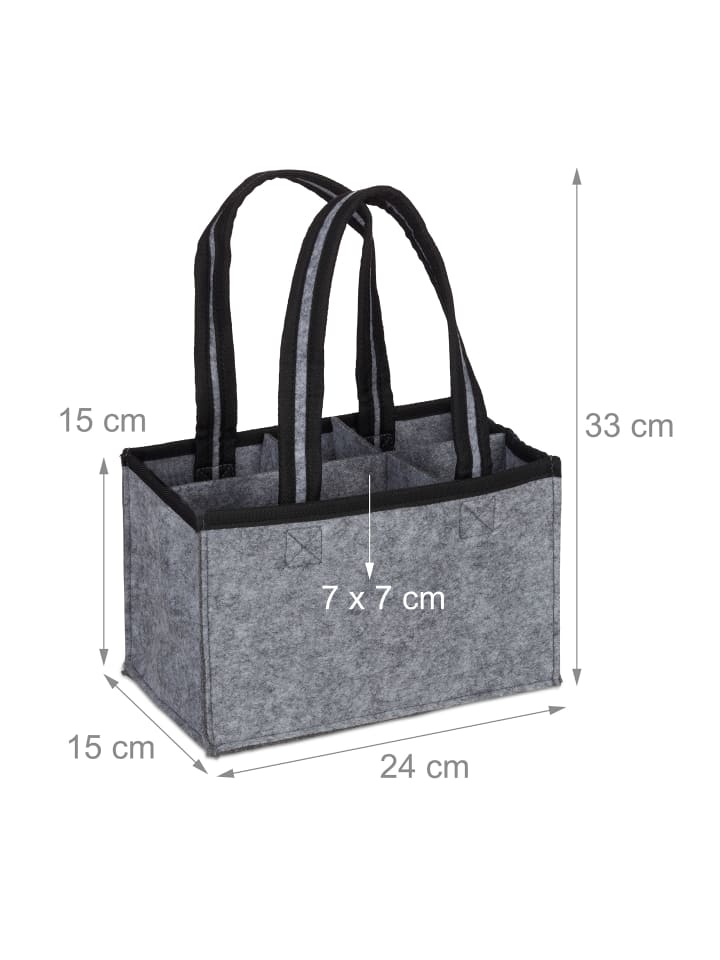 relaxdays Flaschenträger in Anthrazit - (B)24 x (H)15 x (T)15 cm günstig kaufen onesize