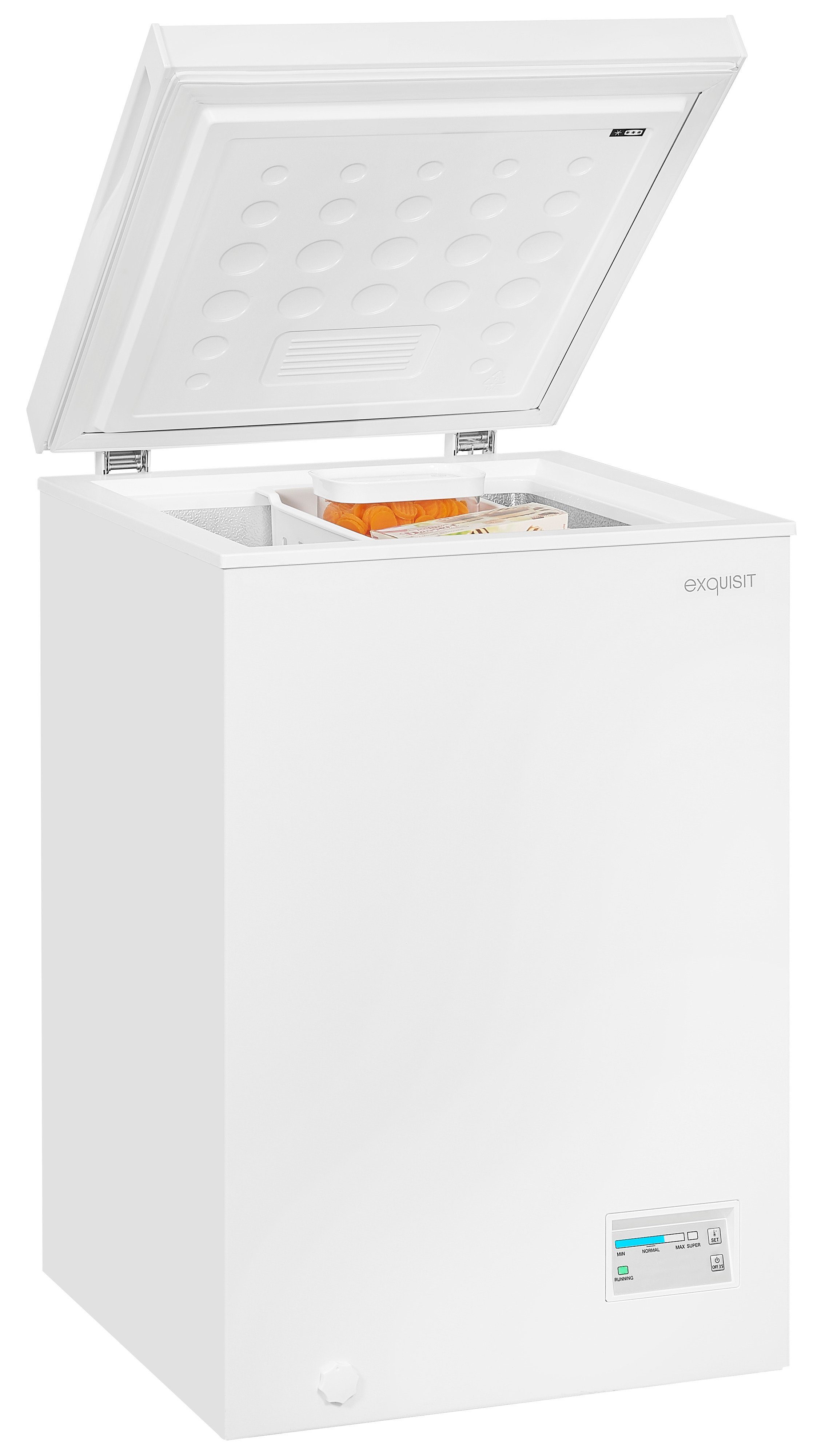 exquisit Gefriertruhe GT100-E-040E, 54.5 cm breit, 98 l, kompakt mit Thermostat
