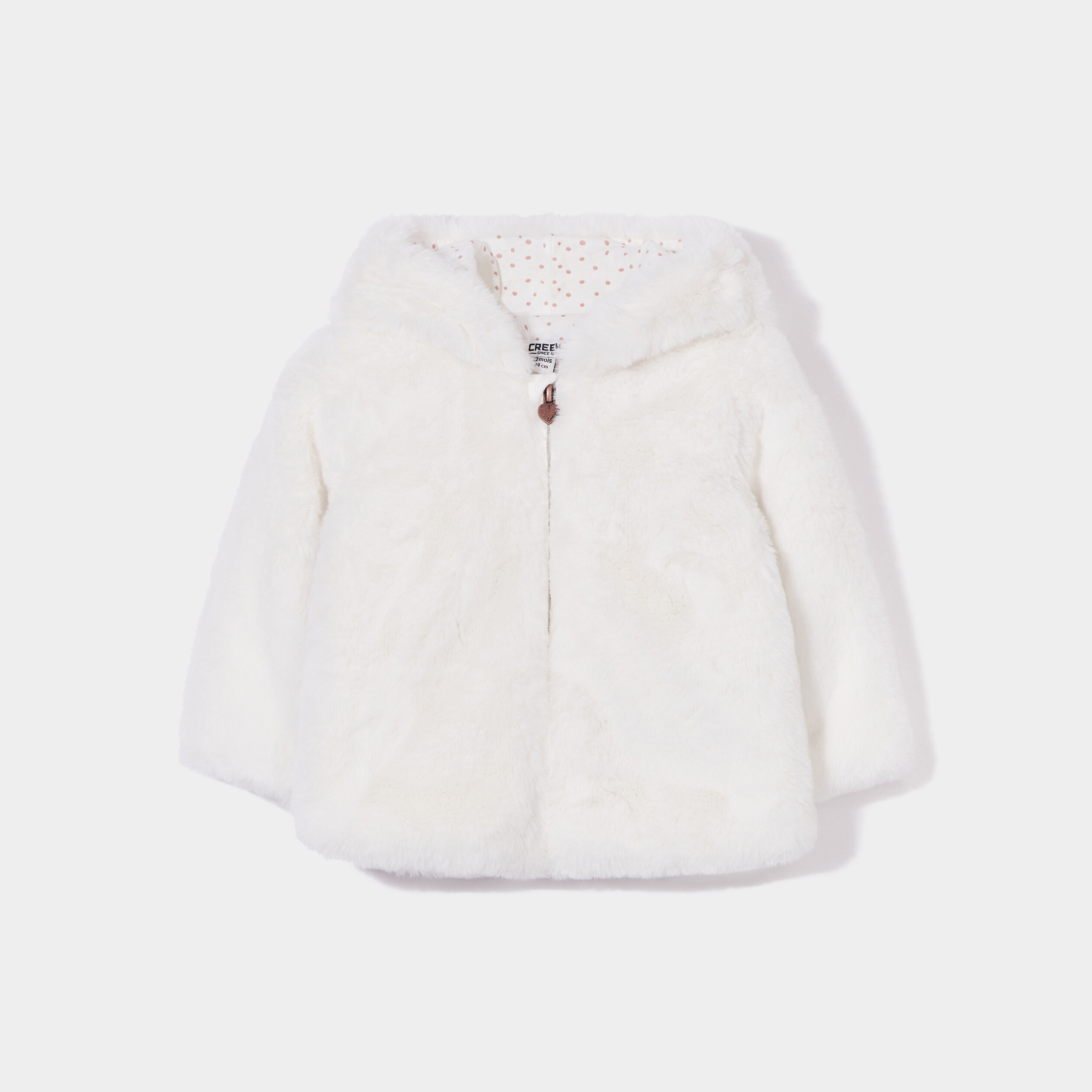 Veste à capuche imitation fourrure blanc bébé fille | La Halle