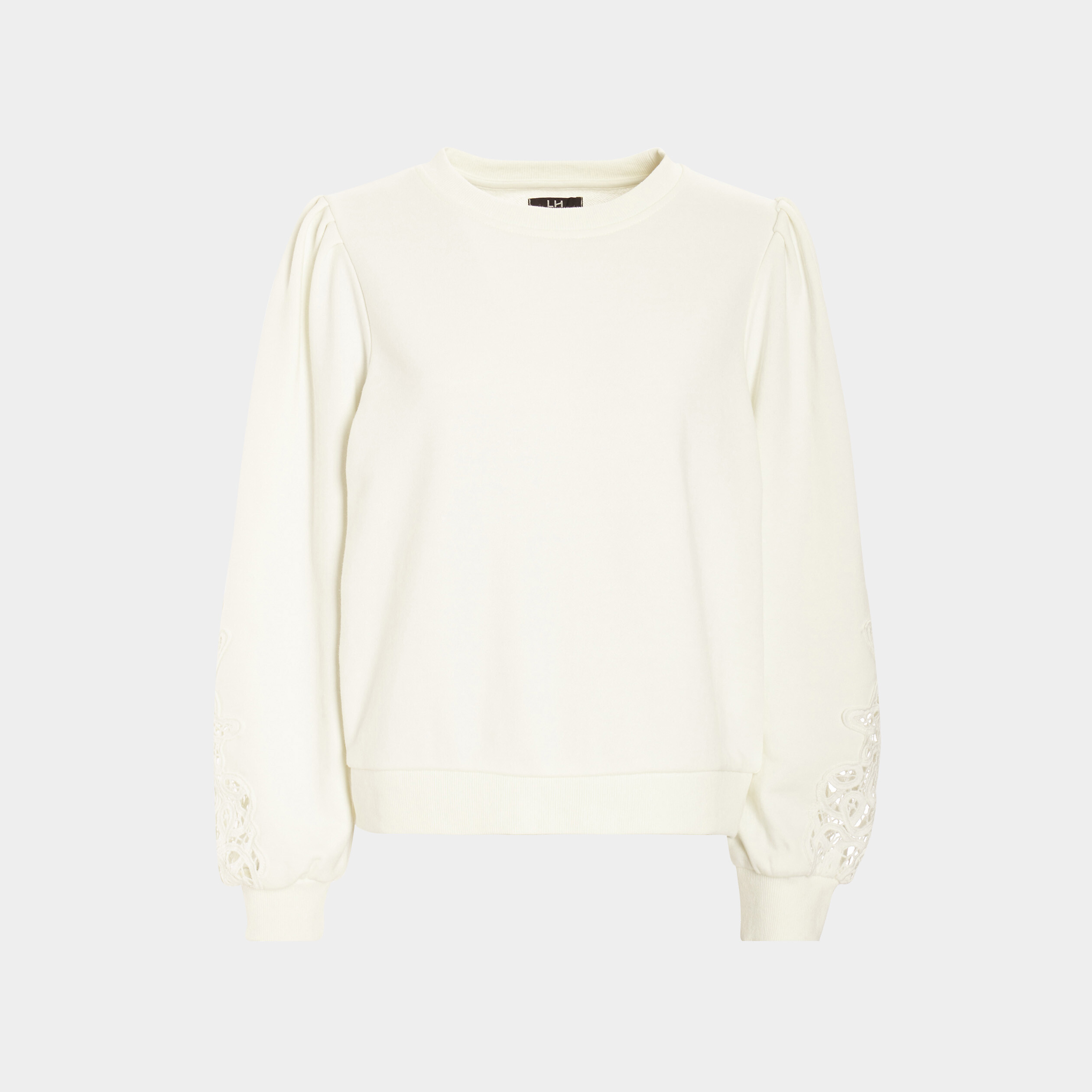 Sweat avec macramé ivoire femme | La Halle