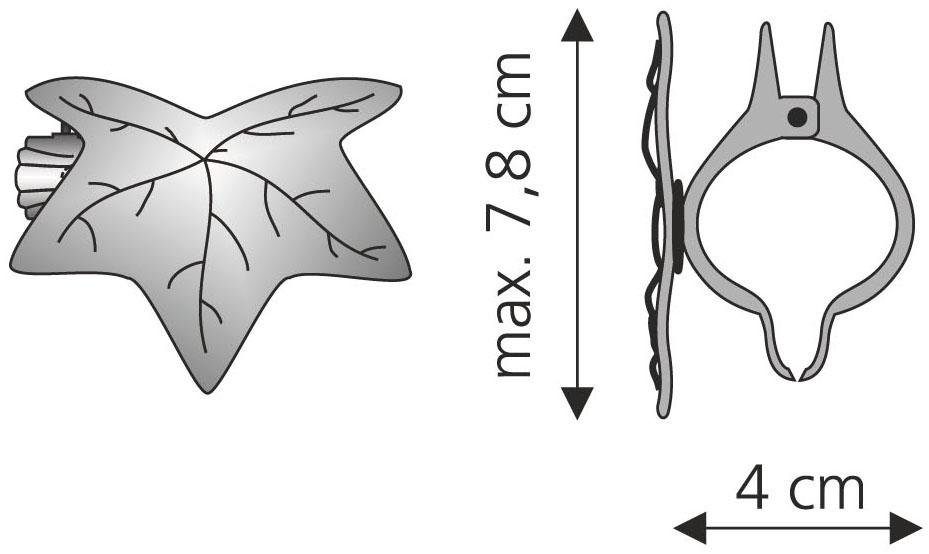 Dekoklammer Blatt, Liedeco, Gardinen, Vorhänge, (Packung, 2-St), für Gardinen, Vorhänge