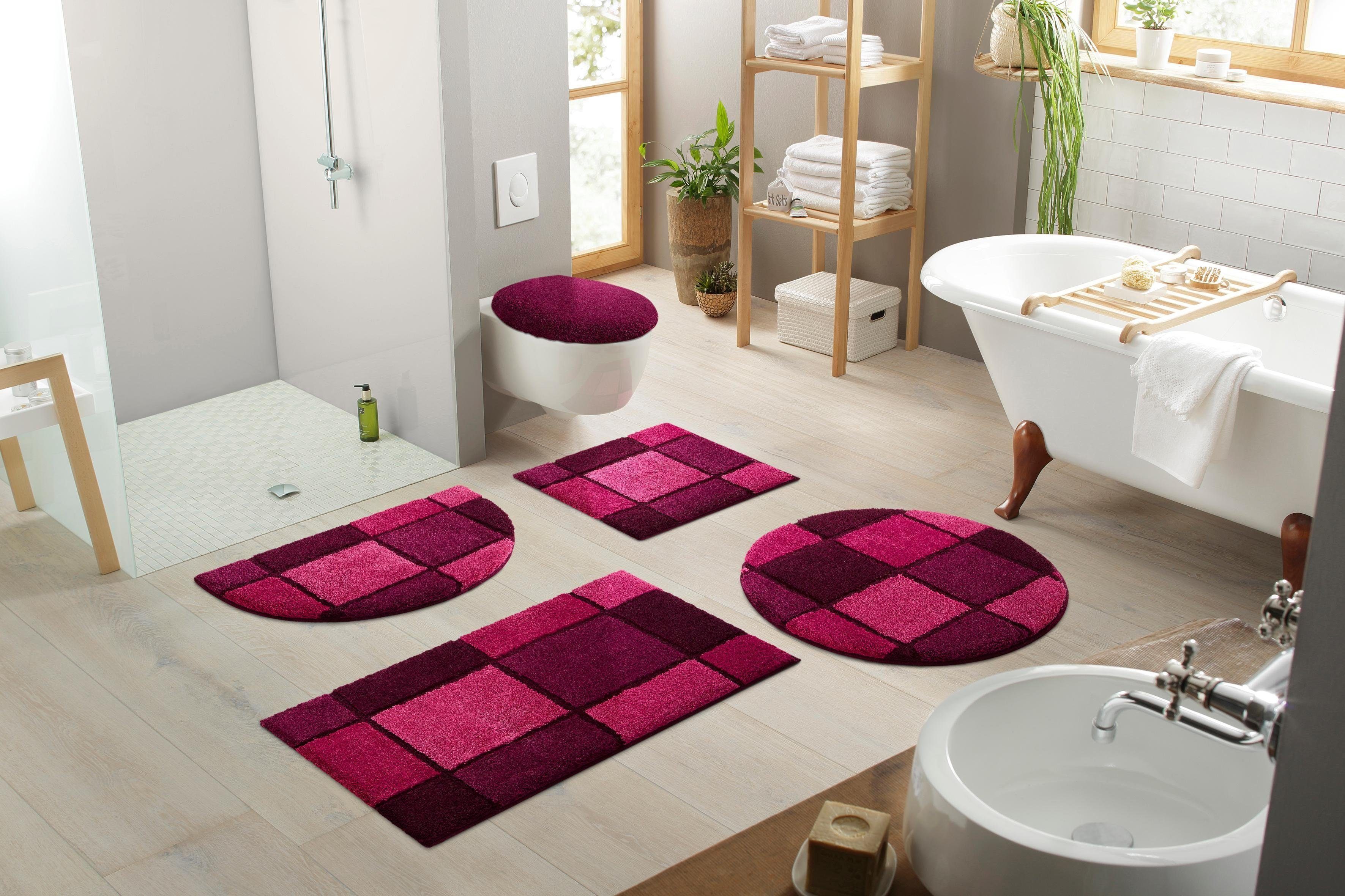Badematte Adra Grund, Höhe 24 mm, rutschhemmend beschichtet, Polyacryl, rechteckig, besonders dichter Flor
