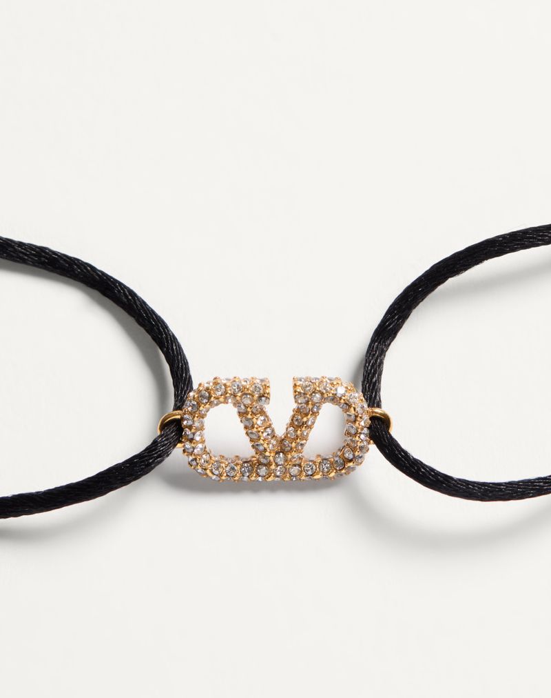 Vlogo Signature-armbånd i bomuld og Swarovski®-krystaller