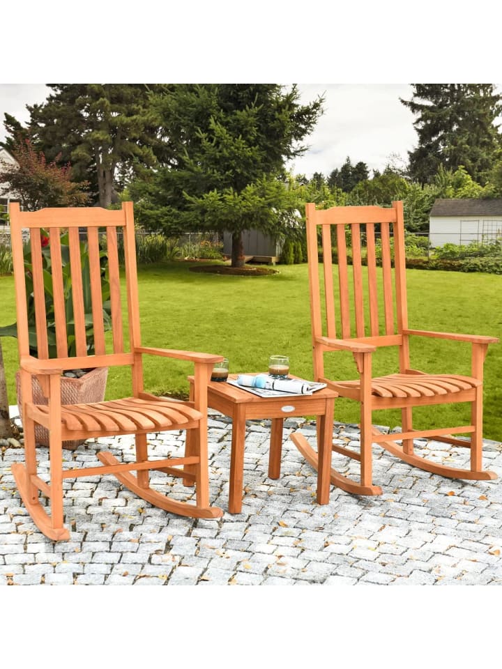 COSTWAY Gartenmöbel 3 tlg. Set in Braun günstig kaufen onesize