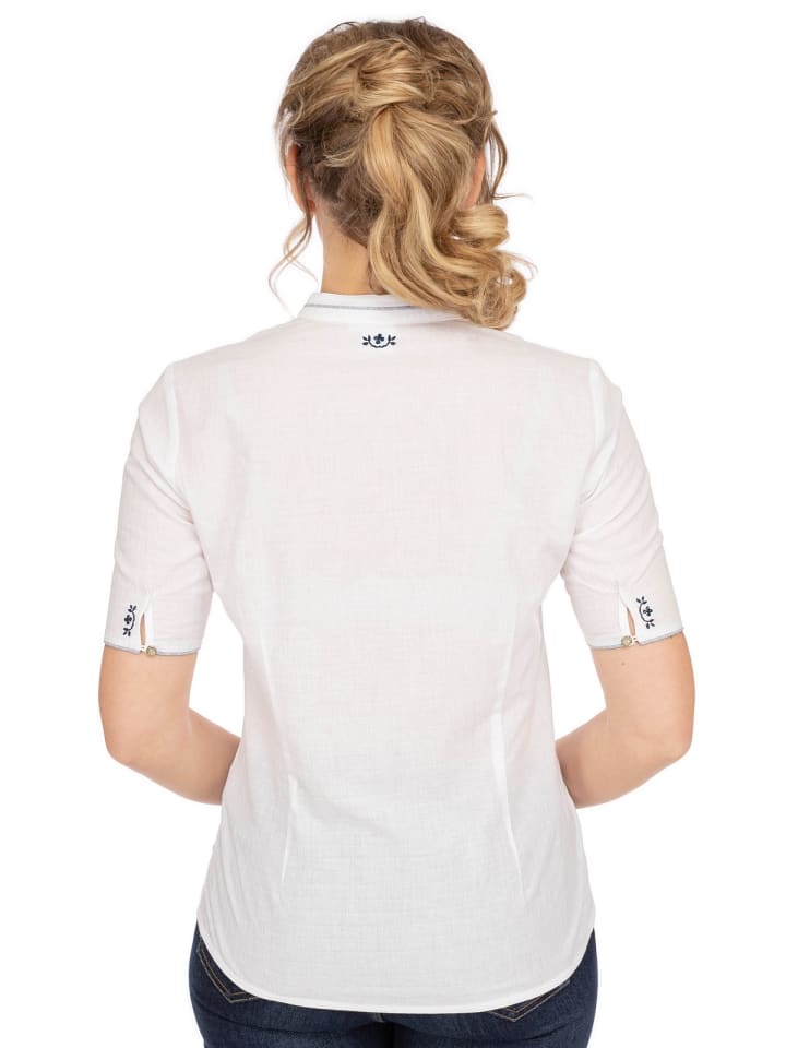 Spieth & Wensky Bluse ANJA in weiß-blau günstig kaufen