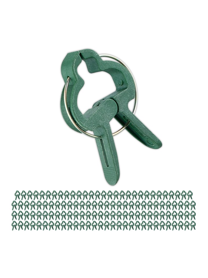 relaxdays 120 x Pflanzenclips in Grün - 3 x 4 cm günstig kaufen onesize