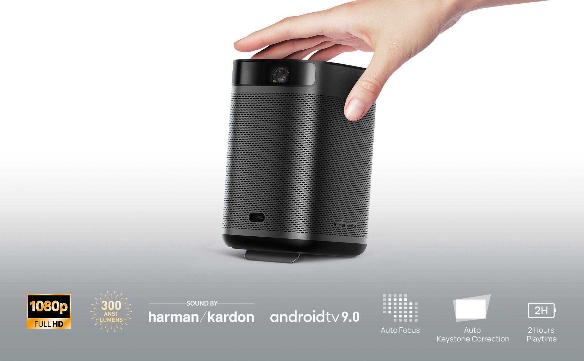 XGIMI MoGo Pro+ Beamer (1920 x 1080 px, portabler Smart Beamer, FullHD, 300 ANSI-Lumen, auto. Keystone)