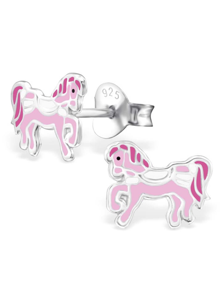 schmuck23 Ohrringe 925 Silber Pferd in Rosa günstig kaufen onesize