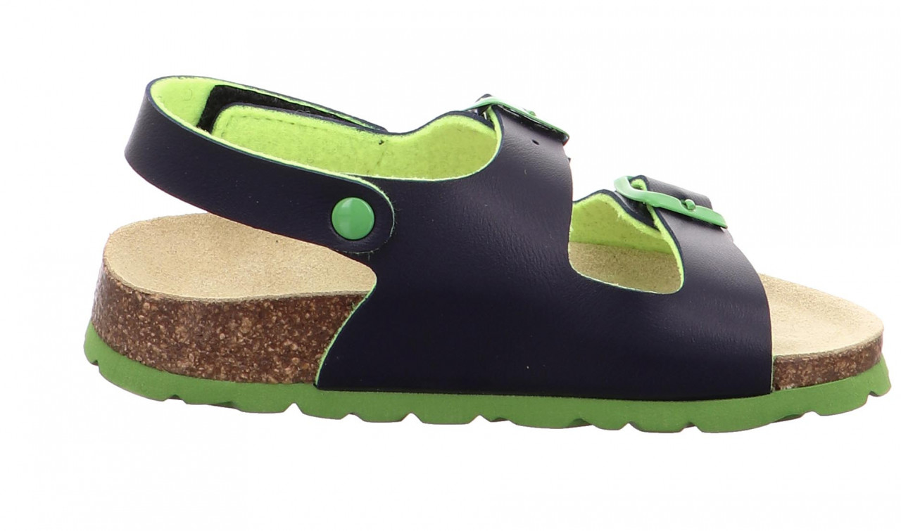 FUSSBETTPANTOFFEL - Blau/Grün Sandale mit Schnalle