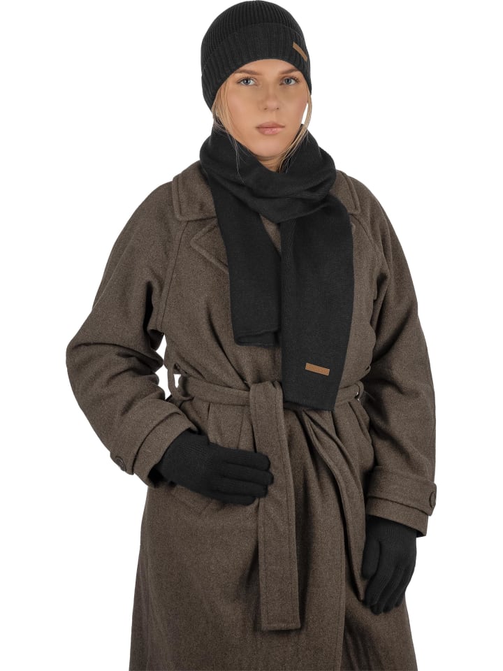 normani Merinowoll-Schal glatt Yuma in Anthrazit günstig kaufen onesize