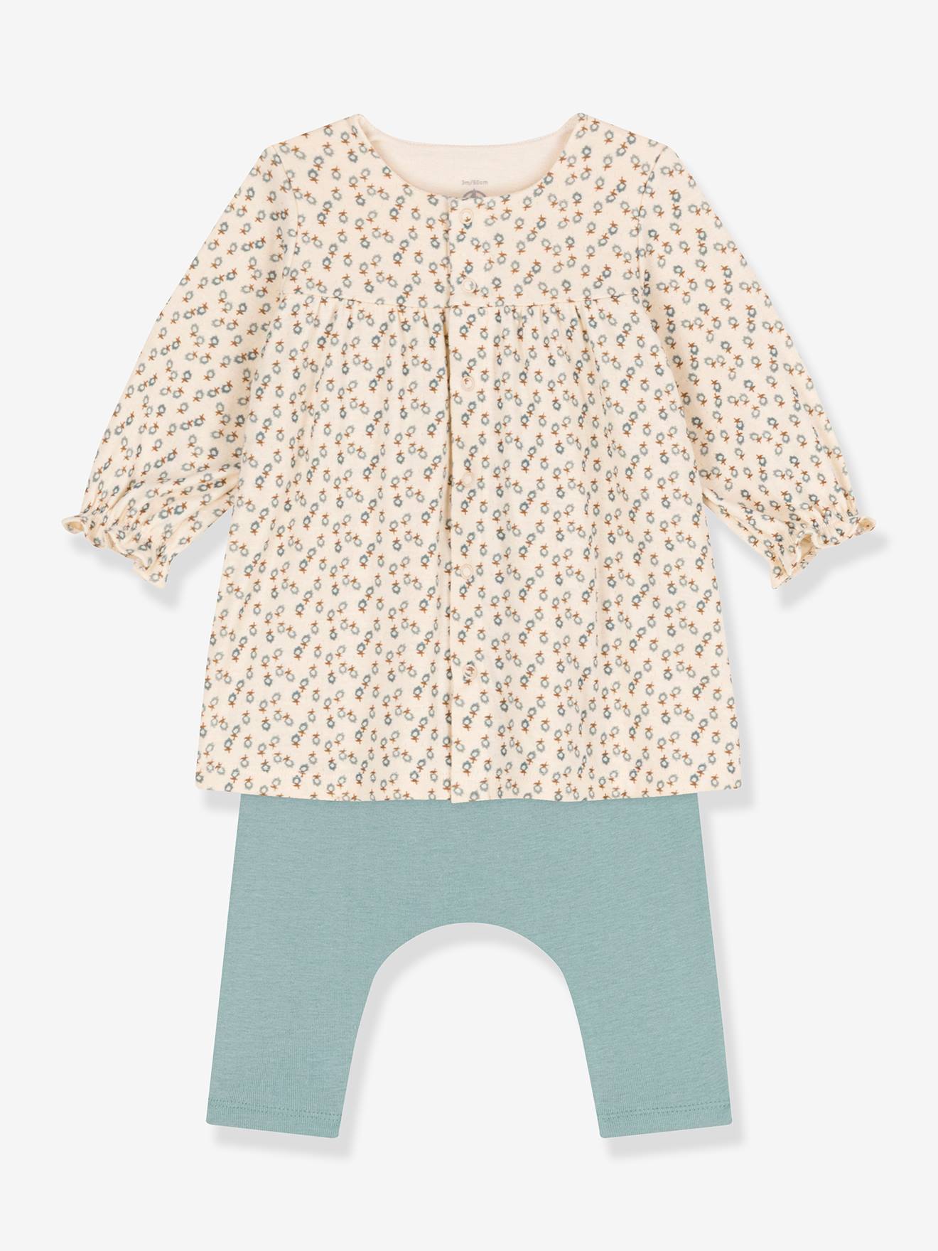 Petit Bateau Baby-Set: Jerseykleid & Leggings PETIT BATEAU - beige