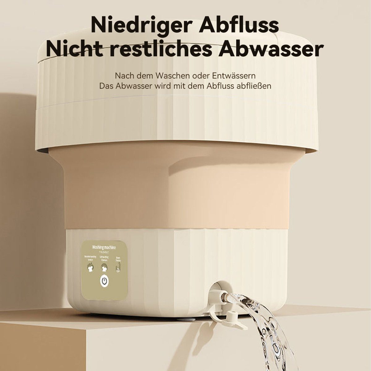 DOPWii Wäscheschleuder 9L Mini Waschmaschine Faltbar,Wäschewanne,Mit Ablaufkorb,10W
