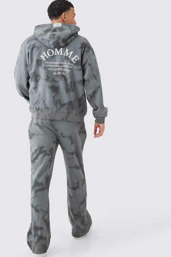 Oversize Trainingsanzug mit Homme Farbspritzern und Reißverschluss