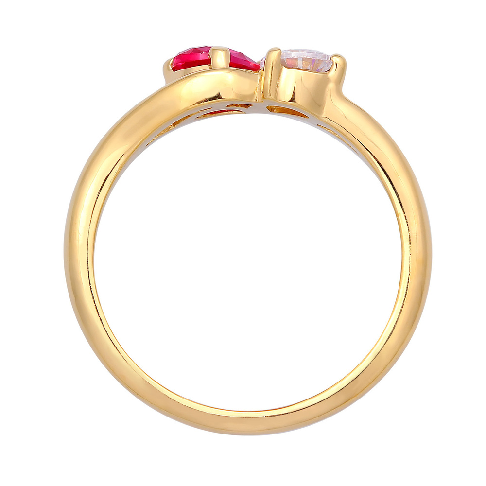 Elli Elli Bague Femmes Bague de fiançailles Infinité avec zirconium et rubis synthétiq Bague