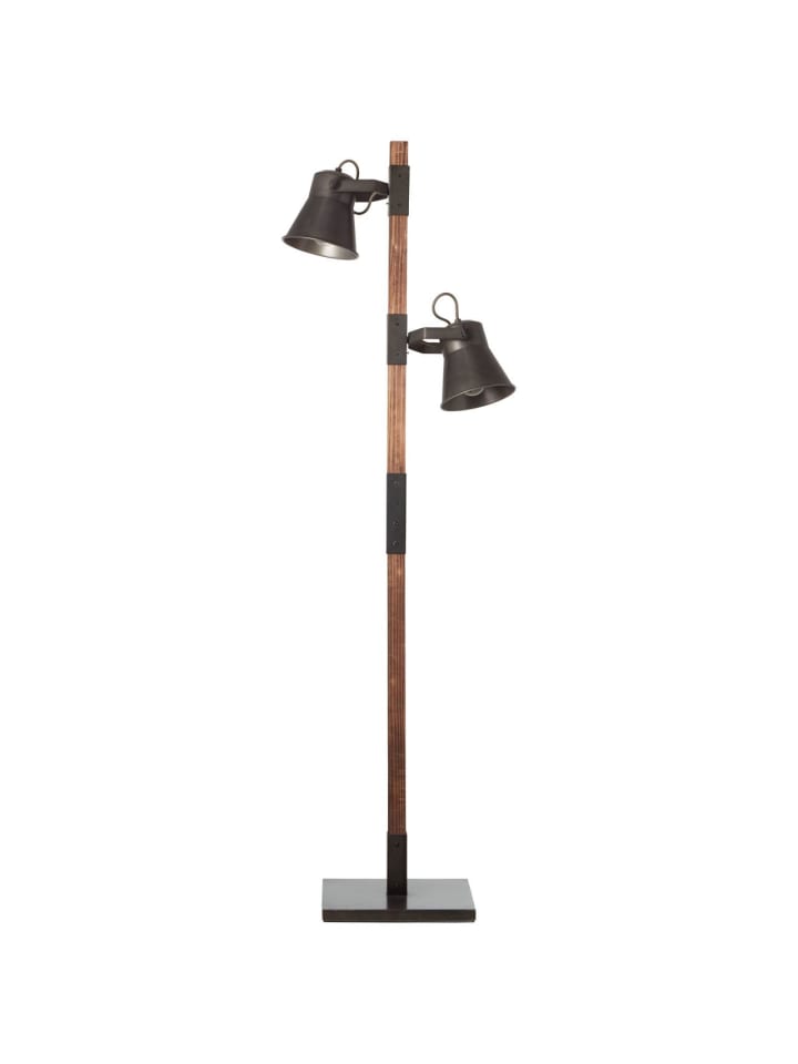 Brilliant Standleuchte, 2-flammig Plow 153,5x51x30 cm in schwarz stahl/holz günstig kaufen onesize