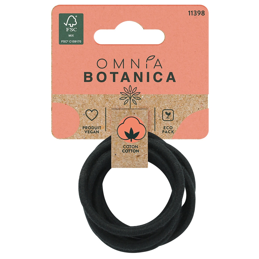 Omnia Botanica ELASTIQUES NOIRS EPAIS EN COTON X10 ELASTIQUES