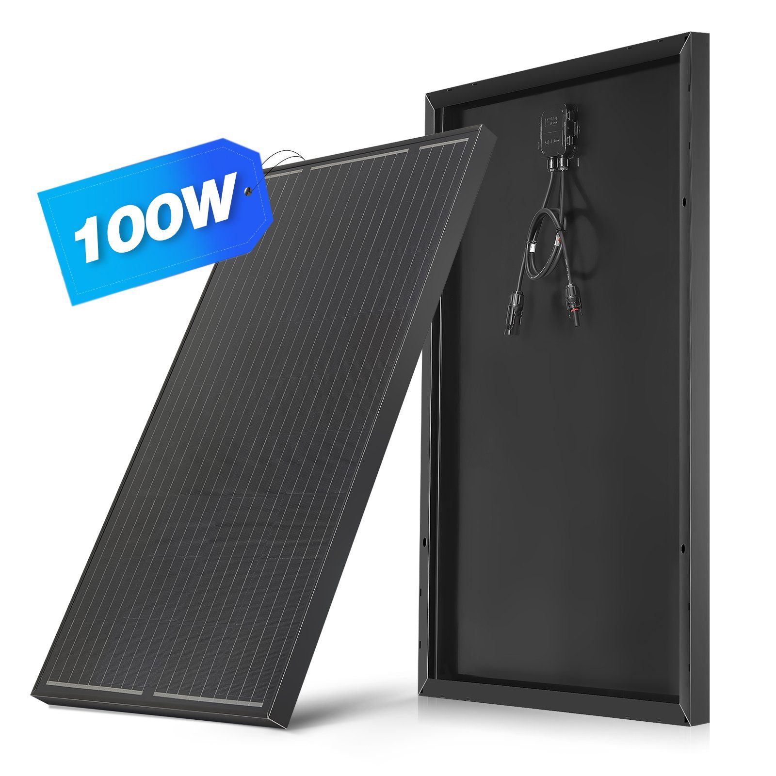 oyajia Solaranlage 100W/150W 18V Solarmodul Monokristallin Solaranlage Balkonkraftwerk, IP67 Wasserdichte Solaranlage für 12V Akku Wohnmobil Auto Boot Garten