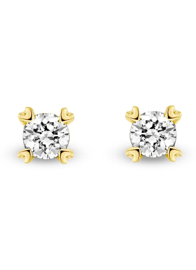 Diamond Point Yellow gold earrings 0.22 ct diamond Hearts & Arrows