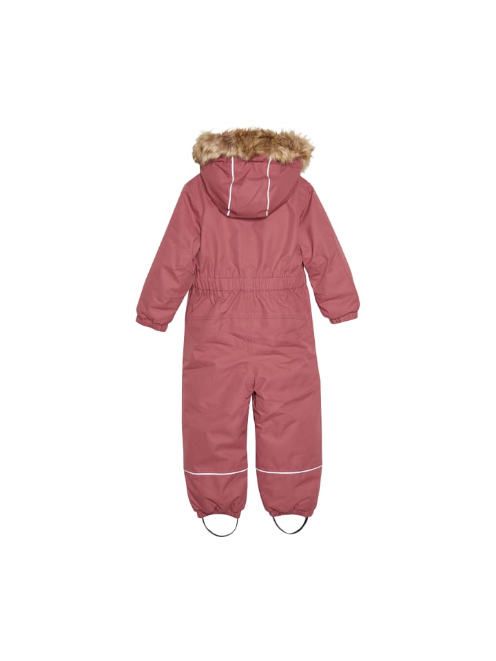 Minymo Schneeoverall 162145 Schneeanzug mit Kapuze und Fußschlafen in Rosa günstig kaufen