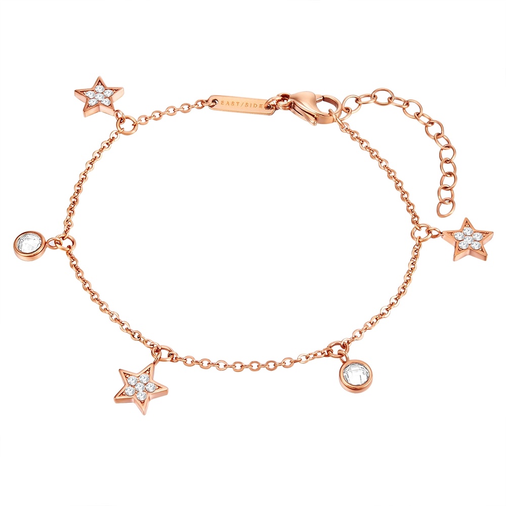 EASTSIDE Bracelet en acier inoxydable Étoilé Acier inoxydable Preciosa en Or rose Bracelet