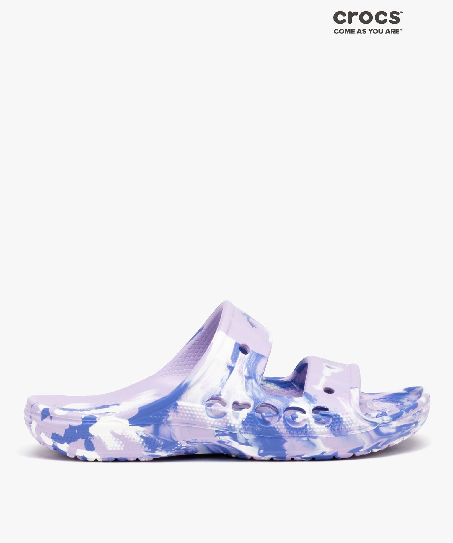 Mules de piscine femme à double brides perforées - Crocs violet | GEMO