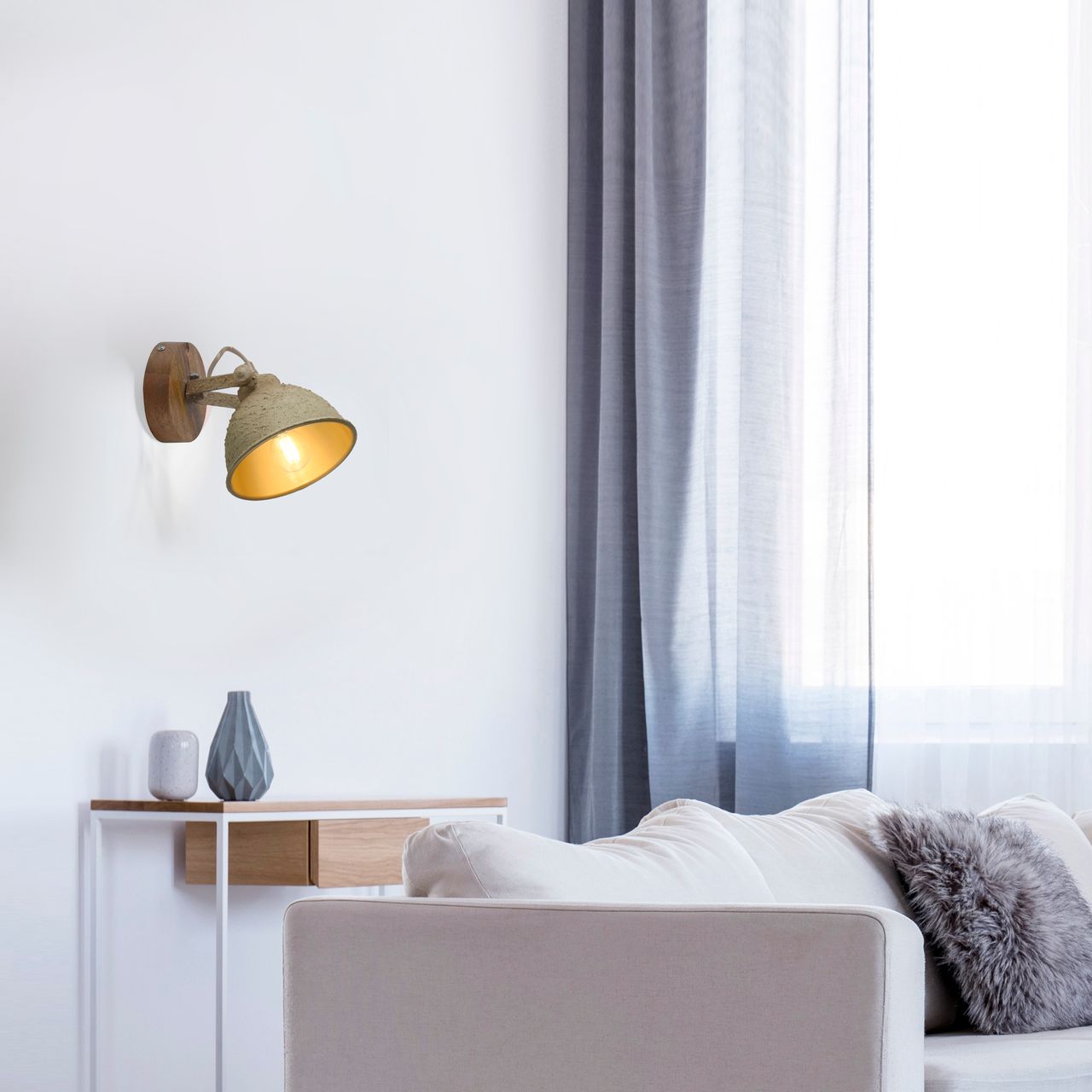 JUST LIGHT LeuchtenDirekt Wand- und Deckenleuchte SAMIA, 1x E14 max. 40,00 Watt, dreh- und schwenkbar, Innenleuchte, IP20