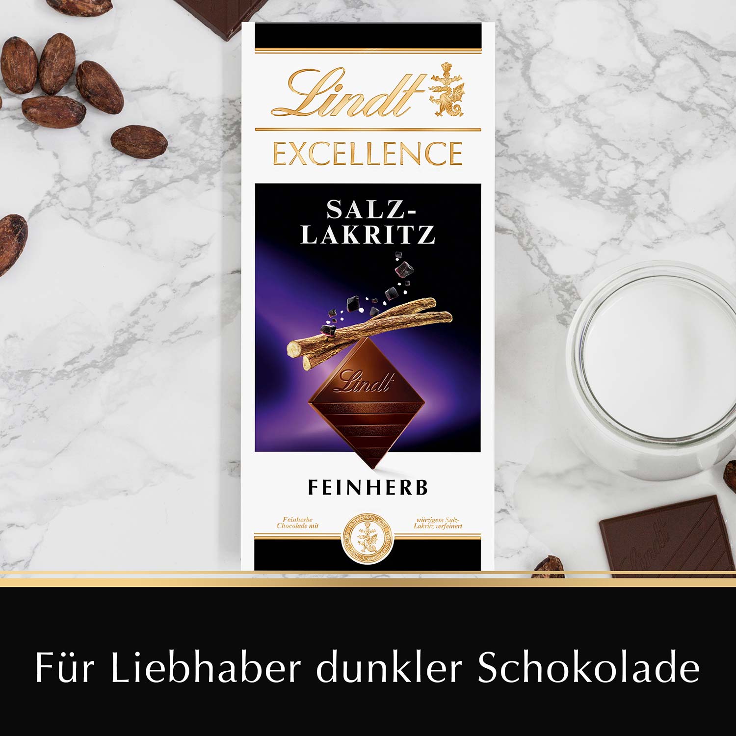 Lindt Excellence Salz-Lakritz Feinherb Tafel 100g