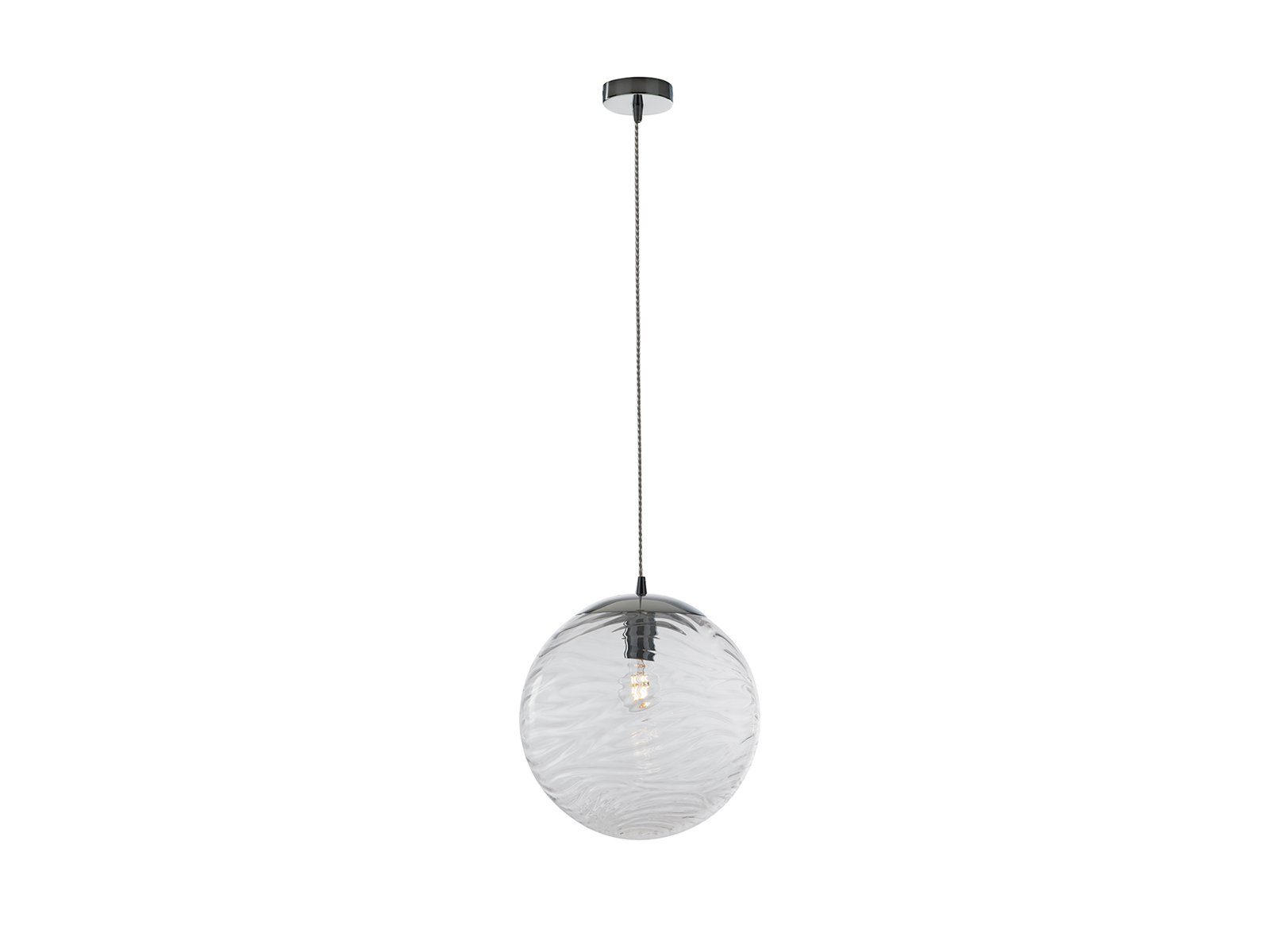 meineWunschleuchte LED Pendelleuchte, Dimmfunktion, LED wechselbar, Warmweiß, Designer Glas-kugel für über-n Esstisch & Kücheninsel hängend, Ø 33cm