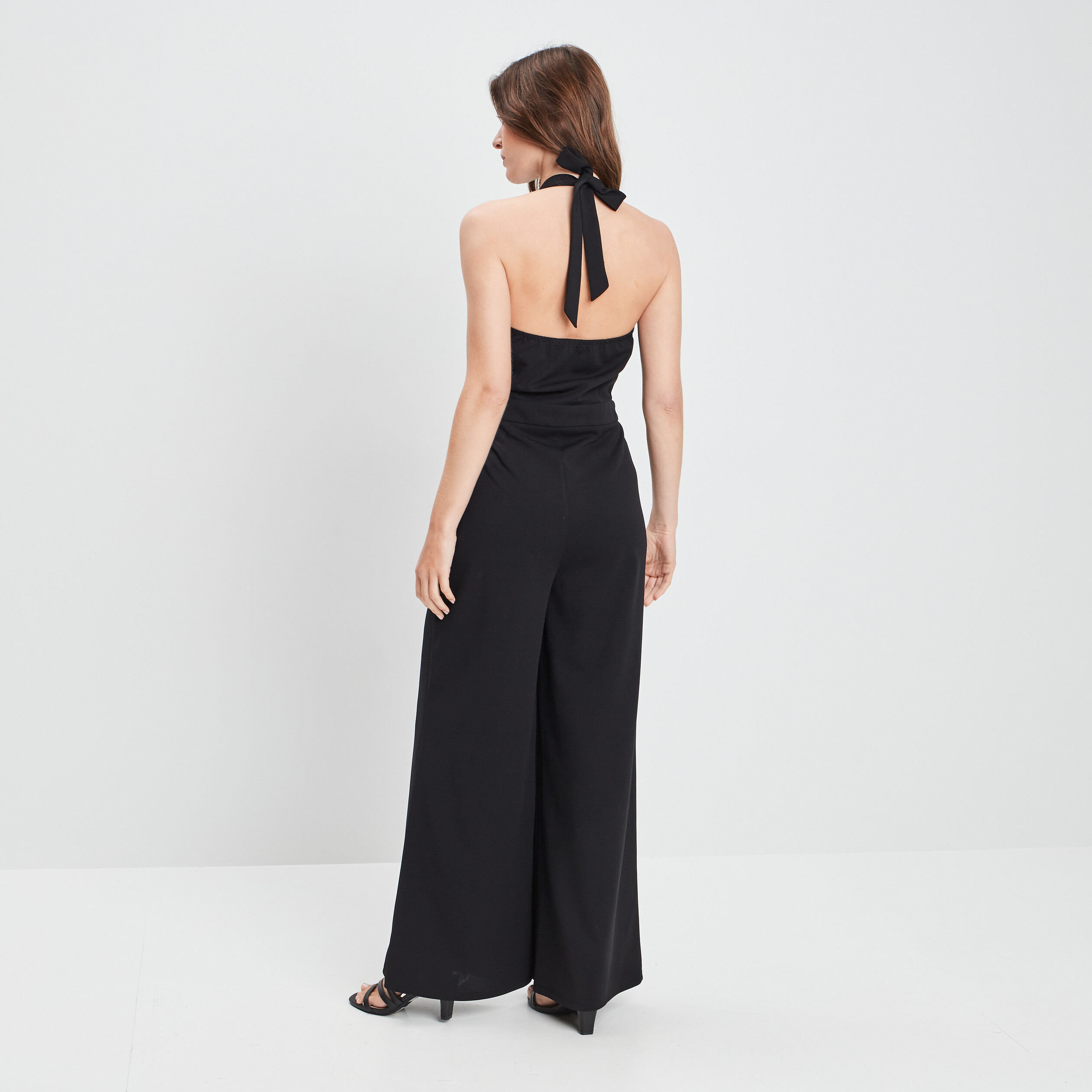 Combinaison pantalon de soirée dos nu noir femme | La Halle