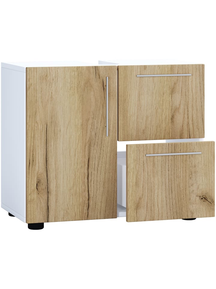 VCM  Holz Badmöbel Badunterschrank Flandu Schublade in Weiß / Honig-Eiche günstig kaufen onesize