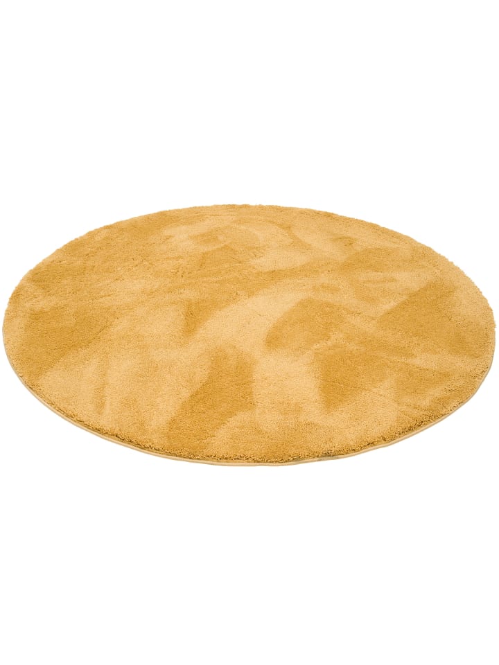 Pergamon Super Soft Kinder Hochflor Teppich Silky Kids Rund in Curry günstig kaufen
