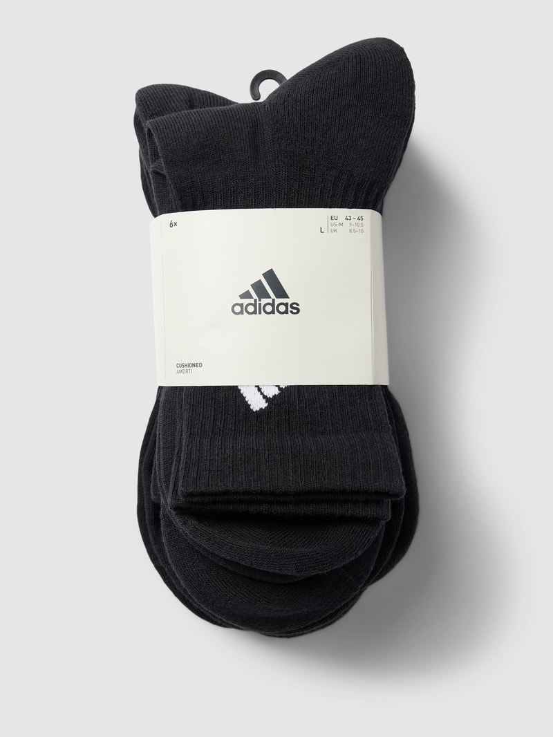 Socken mit Label-Print im 6er-Pack in schwarz
