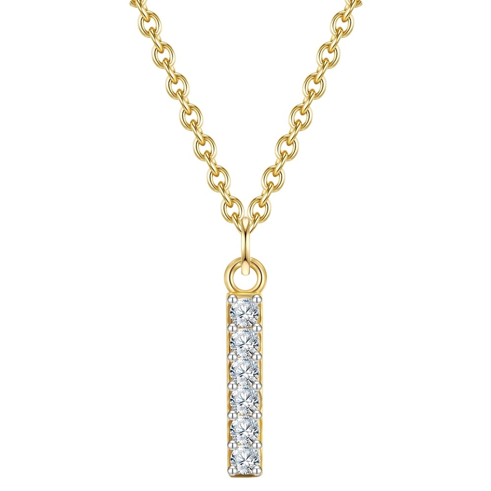 Glanzstücke München Collier en argent Lettre I Argent sterling Oxyde de zirconium (CZ) en Or jaune collier