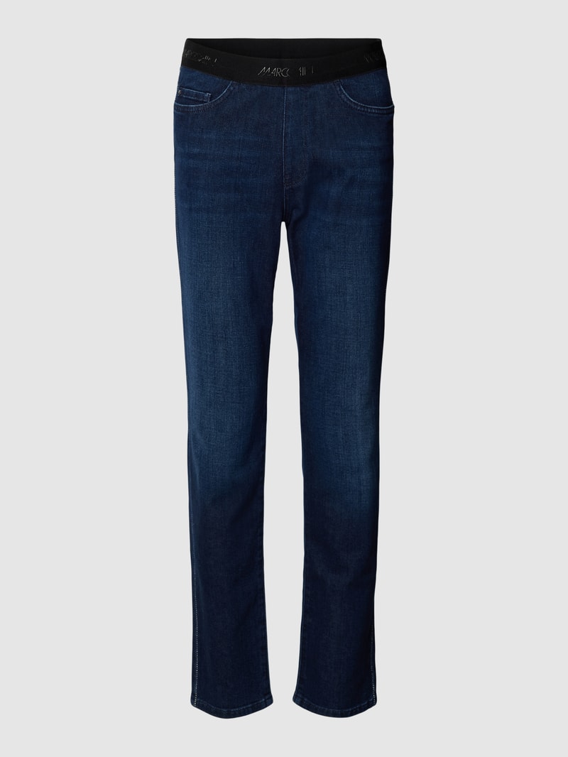 Schlupfjeans mit elastischem Bund in blau