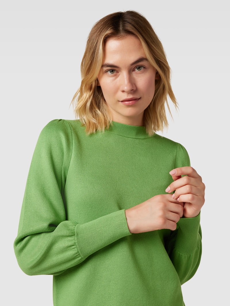 Strickpullover mit Ballonärmeln in grasgrün