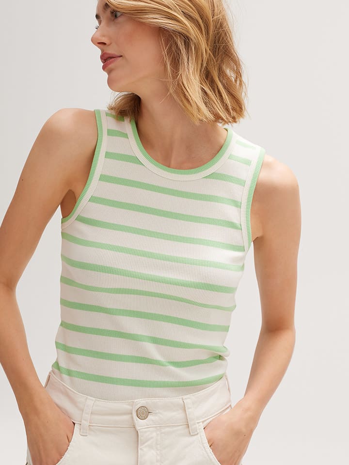 OPUS Top in Weiß/ Hellgrün günstig kaufen