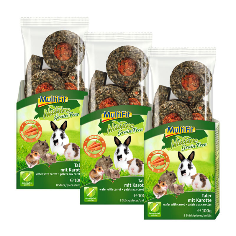MultiFit Snacks MultiFit Grain Free Snacks 3x100g Taler mit Karotte