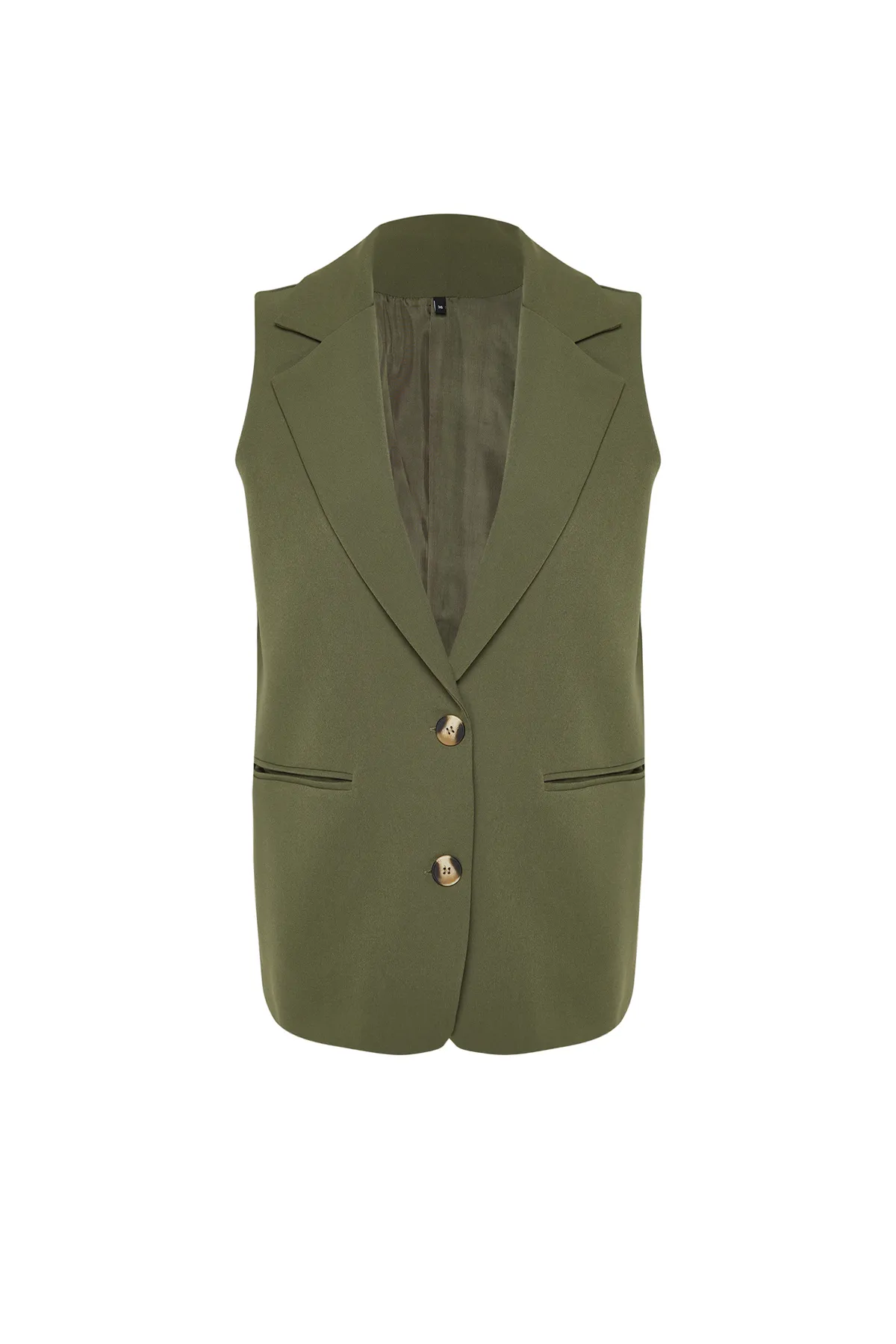 Trendyol Modest  Hellkhakifarbene, einfarbig gewebte Finike-Weste TCTSS24YL00002