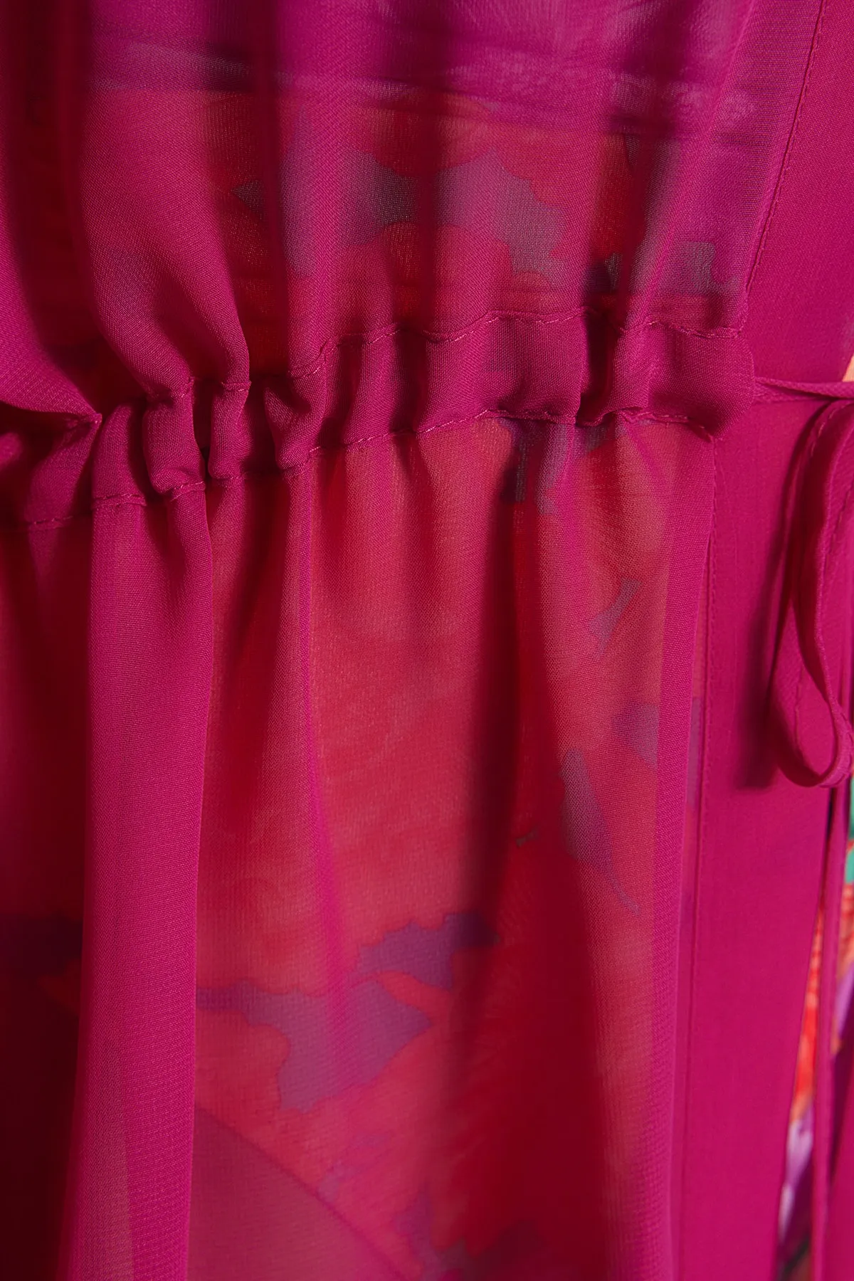 Trendyol Collection  Fuchsiafarbener gewebter Maxi-Kimono und Kaftan mit Gürtel TBESS23KM00029