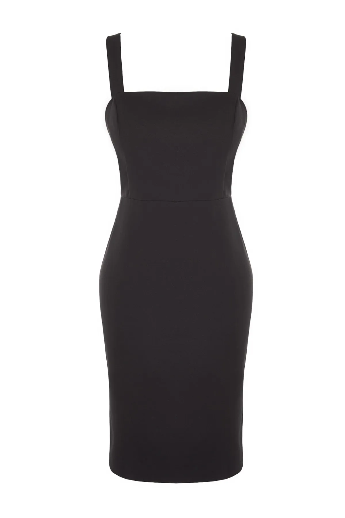 Trendyol Collection  Schwarzes, gewebtes Kleid mit Trägern TWOSS22EL00533