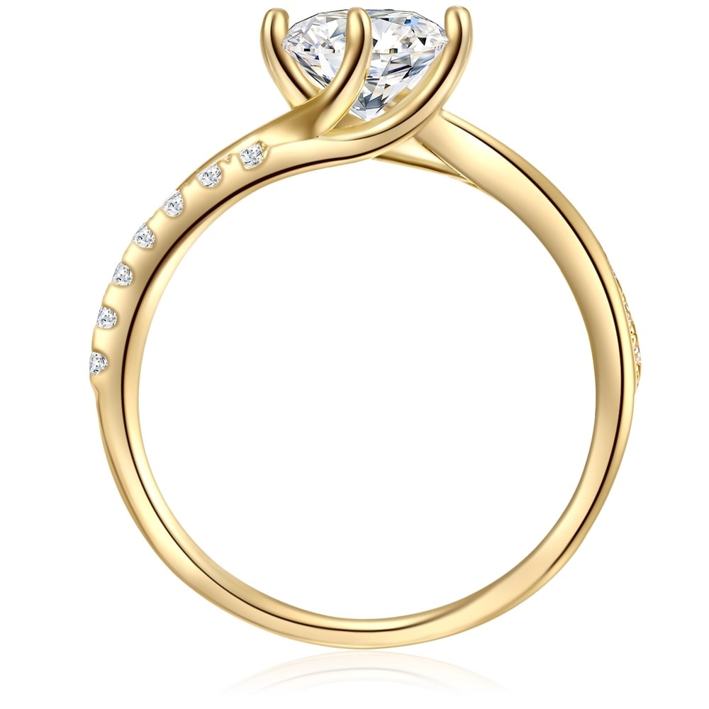 Trilani Bague en argent Argent sterling Oxyde de zirconium (CZ) en Or jaune Bague