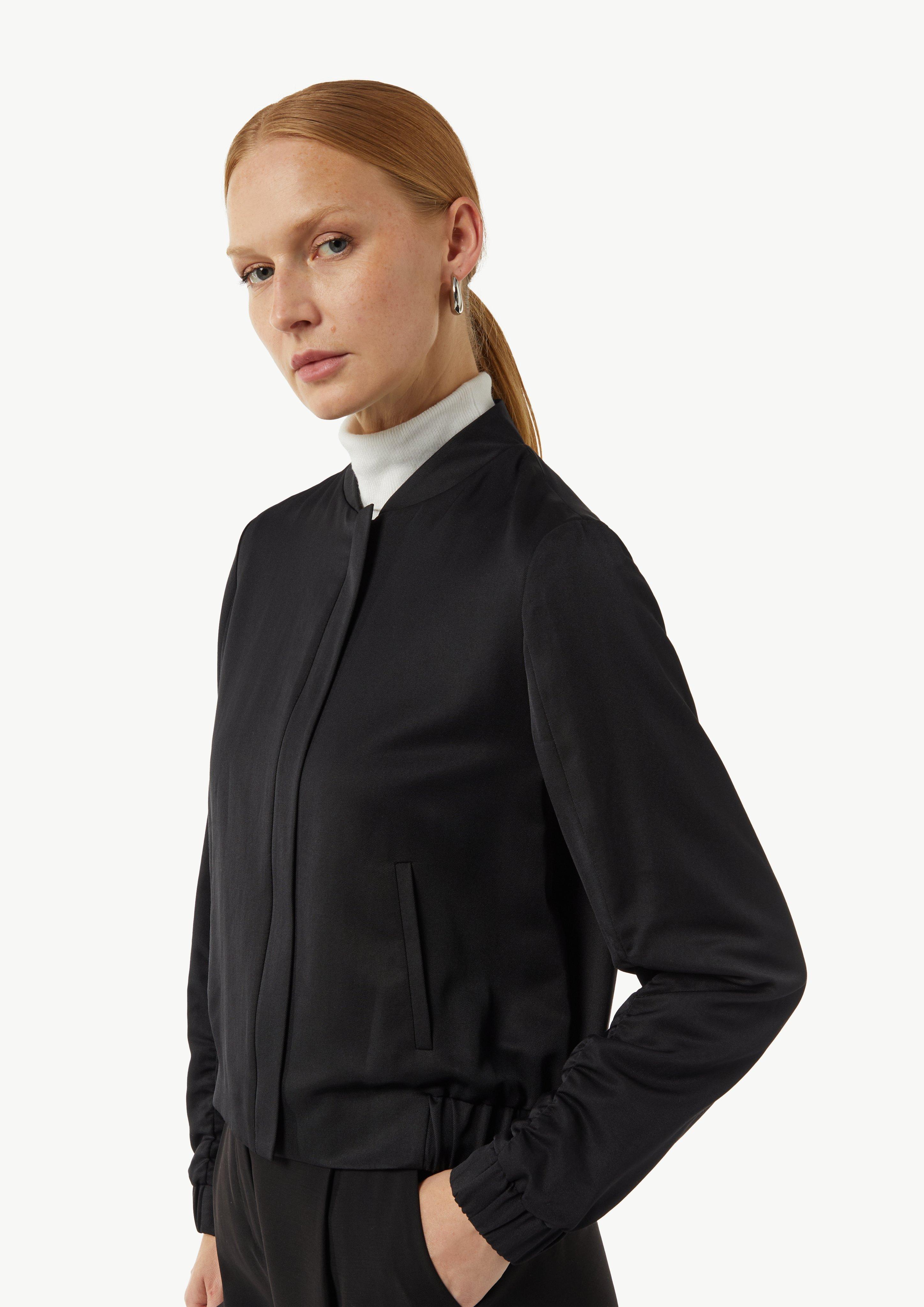 Blouson mit Raffungsdetails am Ärmel - schwarz