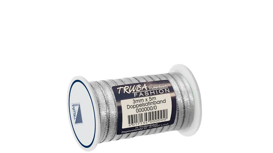 TRUBA Doppelsatinband ùni silbergrau 5 m silbergrau