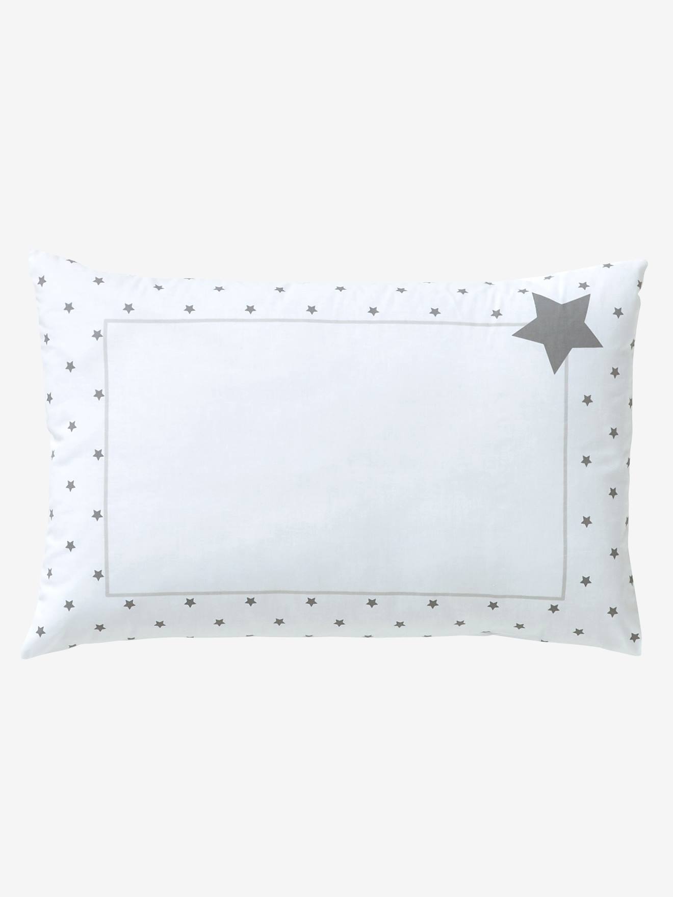 Taie d'oreiller bébé PLUIE D'ETOILES blanc/étoiles