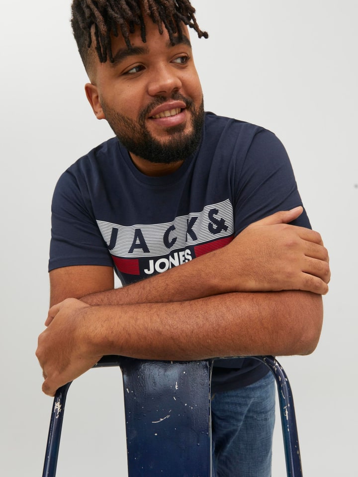 JACK & JONES PLUS T-shirt in Navy Blazer günstig kaufen