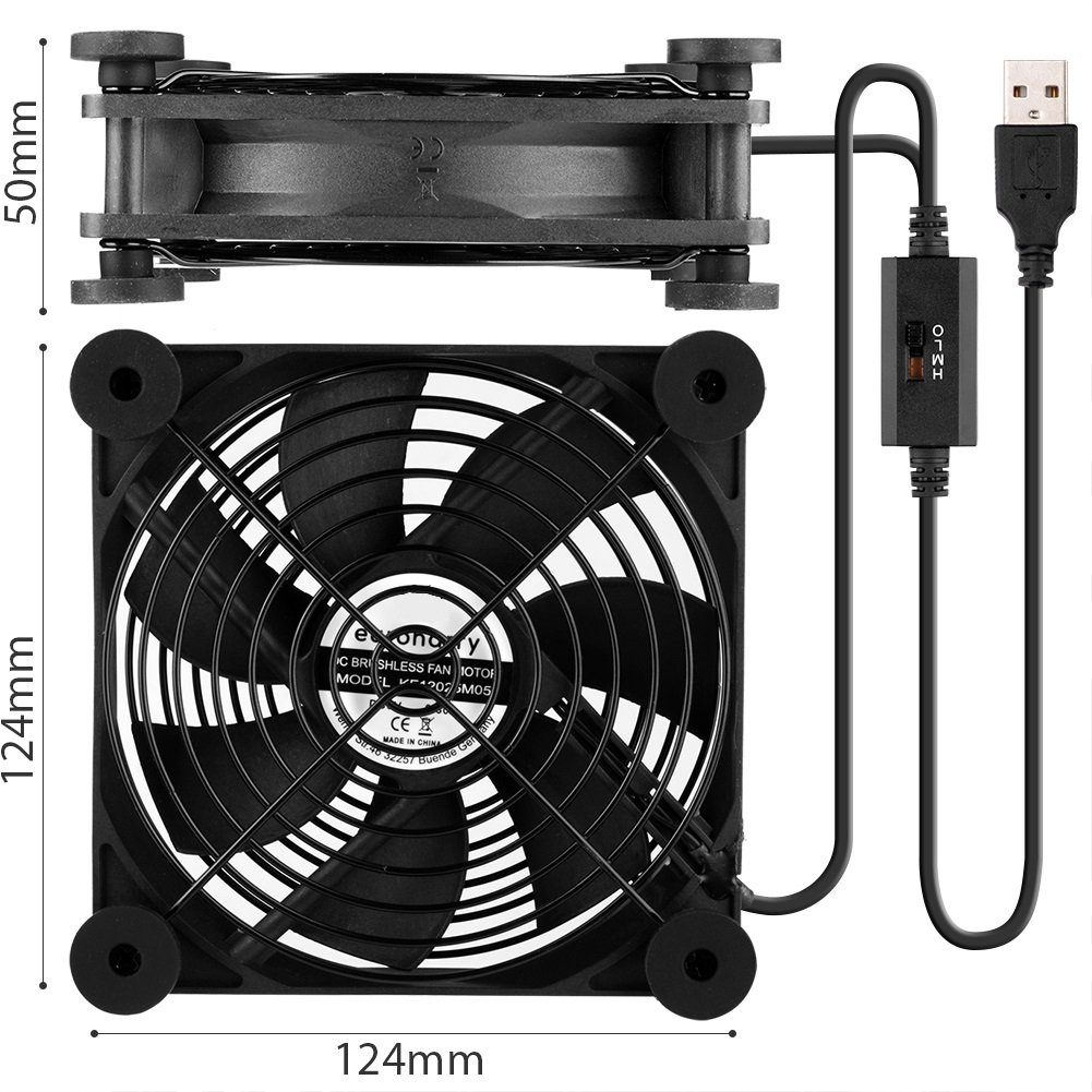 euroharry Mini USB-Ventilator 2IN1 USB leise PC Ventilator usb lüfter pc lüfter PC 120MM