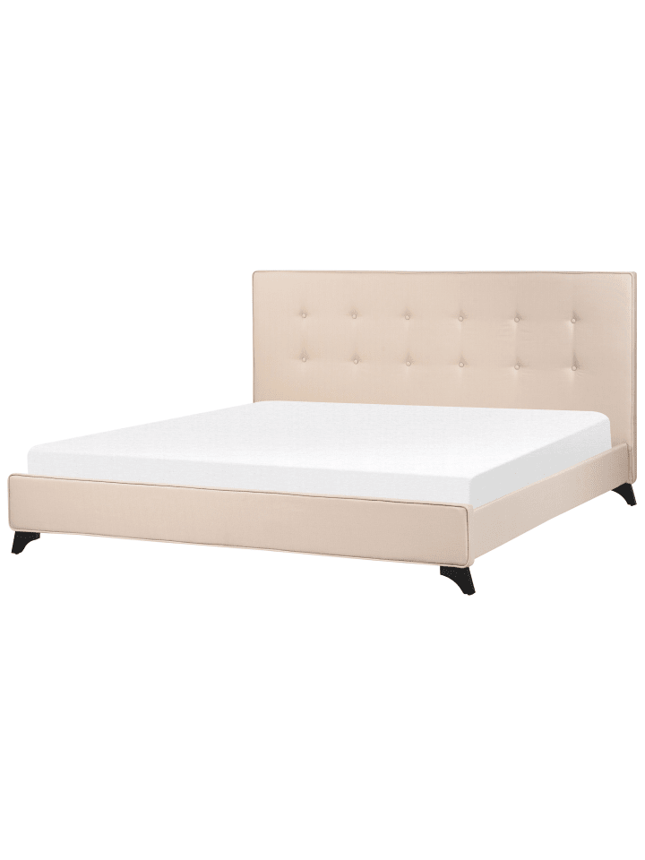 Beliani Doppelbett AMBASSADOR in Beige/Schwarz - (W) 192 x (H) 106 x (L) 216 cm günstig kaufen onesize